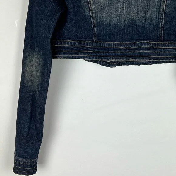 Vintage | Leo Roma 90s Grunge Studded Ultra Cropped Denim Bolero Jacket | M - Picture 11 of 11